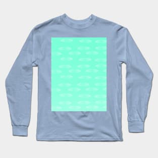 Light Green Feather Pattern Long Sleeve T-Shirt